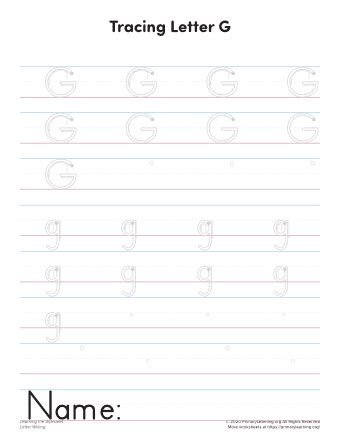 Writing Letter G Printable Primarylearning Org Writing Letter G - Writing Letter G