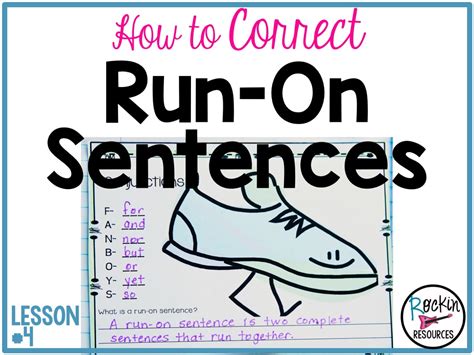 Writing Mini Lesson 4 Run On Sentences Rockin Run On Sentence Activities - Run On Sentence Activities