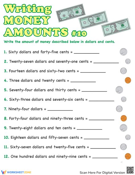 Writing Money Amounts In Words   Money In Money Notation Worksheets K5 Learning - Writing Money Amounts In Words