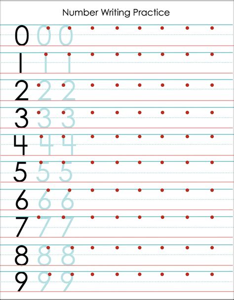 Writing Number Practice This Tiny Blue House Preschool Number Writing Worksheets - Preschool Number Writing Worksheets