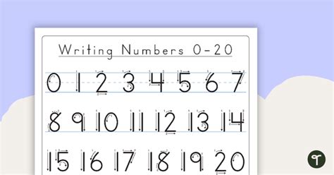 Writing Numbers 0 20 Poster Teach Starter Writing Numbers 0 20 - Writing Numbers 0 20