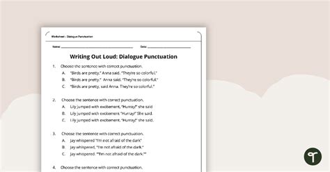 Writing Out Loud Dialogue Punctuation Worksheet Dialogue Punctuation Worksheet 6th Grade - Dialogue Punctuation Worksheet 6th Grade