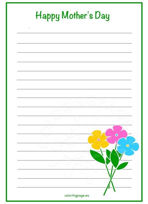 Writing Paper For Mothers Day 2016 Mothers Day Writing Paper - Mothers Day Writing Paper