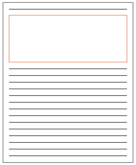 Writing Paper With Drawing Box   Printable Writing Paper For Kids Worksheet Super Easy - Writing Paper With Drawing Box
