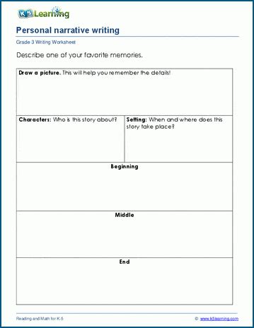 Writing Personal Narratives Worksheets K5 Learning Narrative Writing For Grade 3 - Narrative Writing For Grade 3