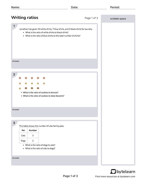 Writing Ratios Worksheets Pdf 6 Rp A 3 Ratio Worksheet 6th Grade - Ratio Worksheet 6th Grade
