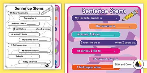 writing sentence stems