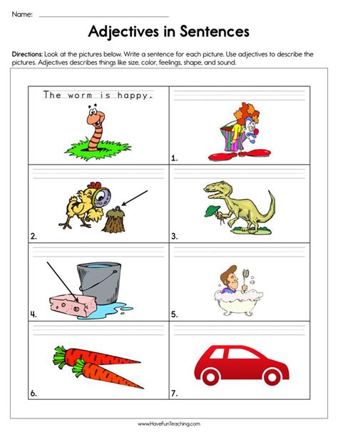 Writing Sentences With Adjectives Worksheets Worksheet Resume Writing Sentences With Adjectives - Writing Sentences With Adjectives