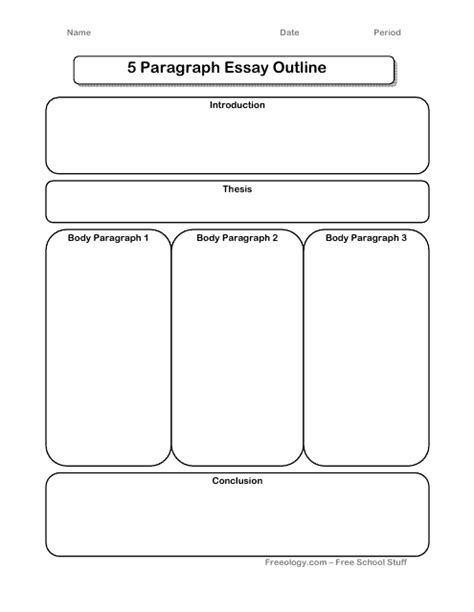 Writing Template For 5 Paragraph Essay