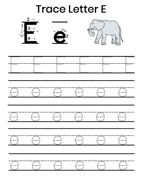 Writing The Letter E Worksheet Education Com Writing The Letter E - Writing The Letter E