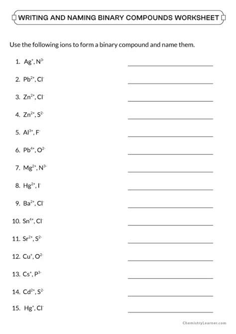 Read Online Writing And Naming Binary Compounds Worksheet Answer Key 