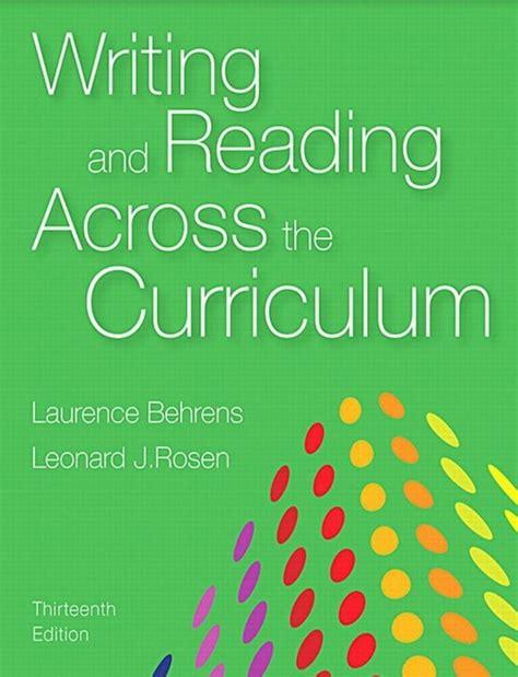 Read Writing And Reading Across The Curriculum Us 