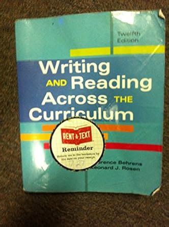 Read Online Writing Reading Across The Curriculum 12Th Edition 