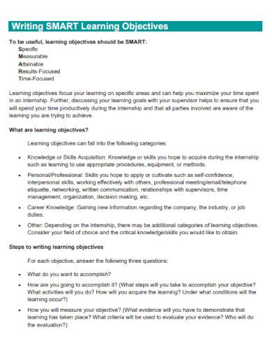 Download Writing Smart Learning Objectives University Of North 