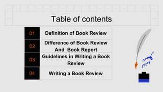 wrting book contents
