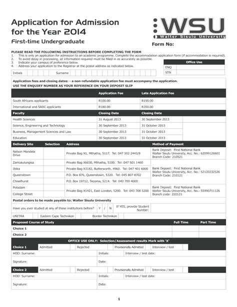 Wsu 2015 Application Forms