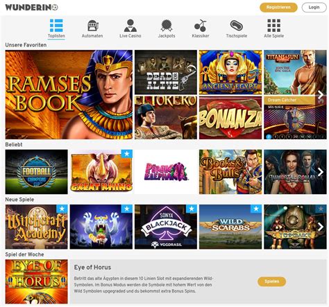 wunderino beste slots Online Casino spielen in Deutschland