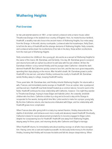 Wuthering Heights Plot Overview