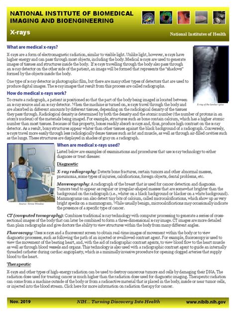X Rays National Institute Of Biomedical Imaging And Rays Science - Rays Science