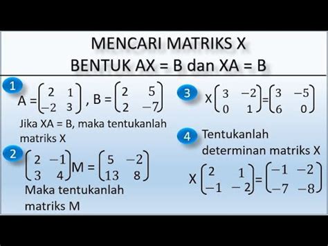 xa b matriks x adalah