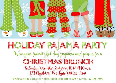 Xmas Pajama Party Invite