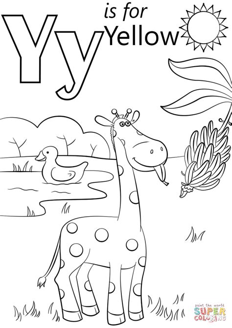 Y Is For Yellow Coloring Page 3 Boys Objects With Letter Y - Objects With Letter Y