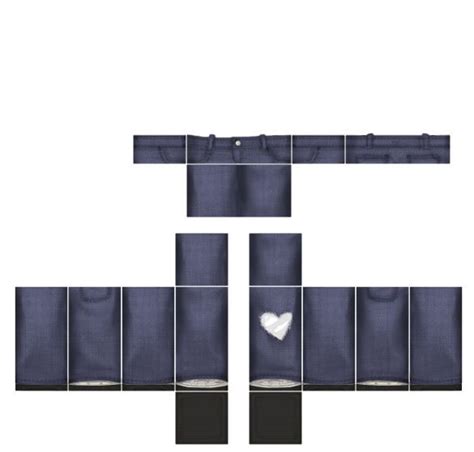 y2k valentine hearts thrifted jeans roblox template Roblox shirt