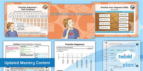 Y5 Fraction Number Sequences Planit Maths Lesson Twinkl Sequence For Teaching Fractions - Sequence For Teaching Fractions