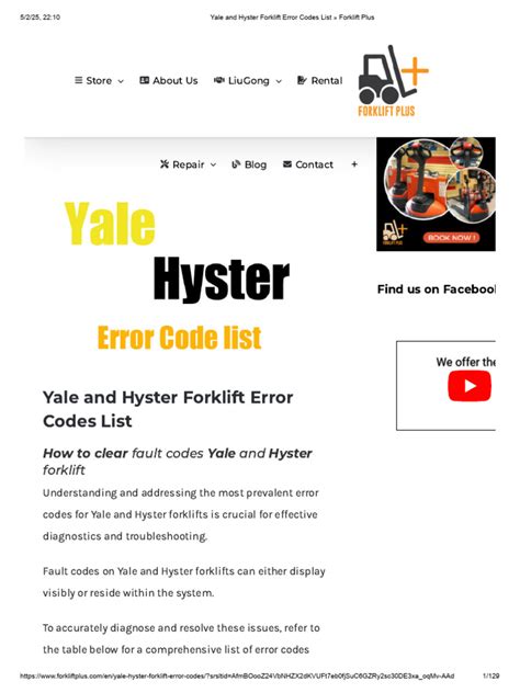 Yale Forklift Error Code 100 4