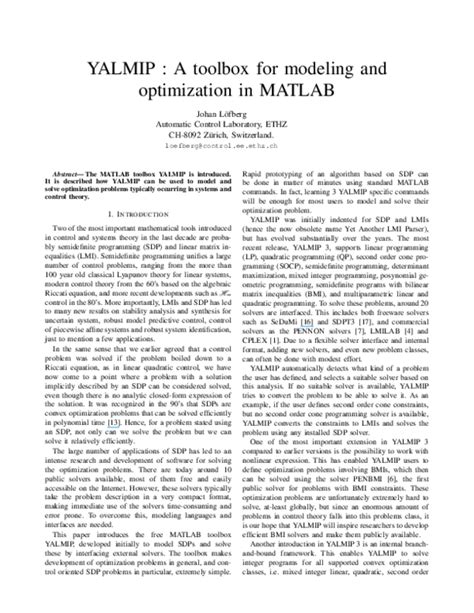 Read Online Yalmip A Toolbox For Modeling And Optimization In Matlab 