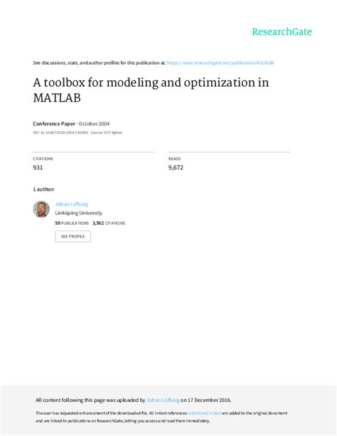 Read Online Yalmip A Toolbox For Modeling And Optimization In Matlab 