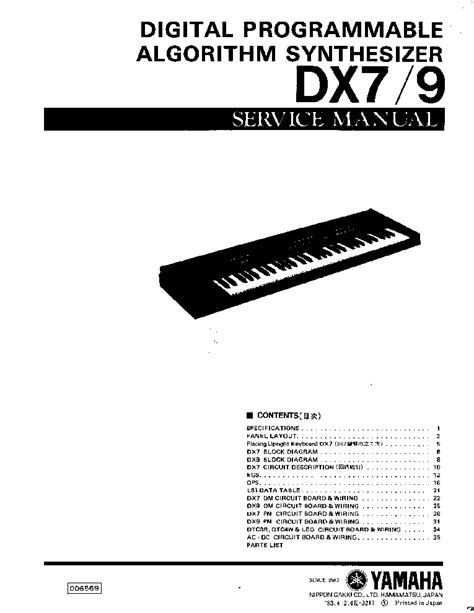 Read Yamaha Dx7 Service Manual File Type Pdf 