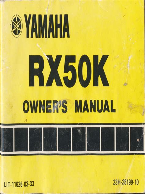 Read Yamaha Rx50 Repair Manual 