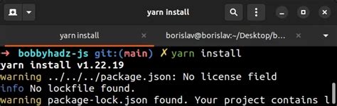 yarn 🚀 - yarn install: Couldn