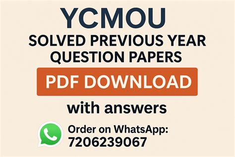 Ycmou Old Question Paper
