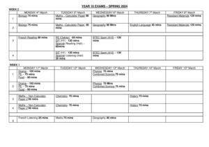year 10 exam timetable spring 2014