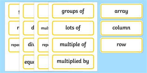 Year 2 2014 Curriculum Multiplication And Division Vocabulary Multiplication And Division Vocabulary - Multiplication And Division Vocabulary