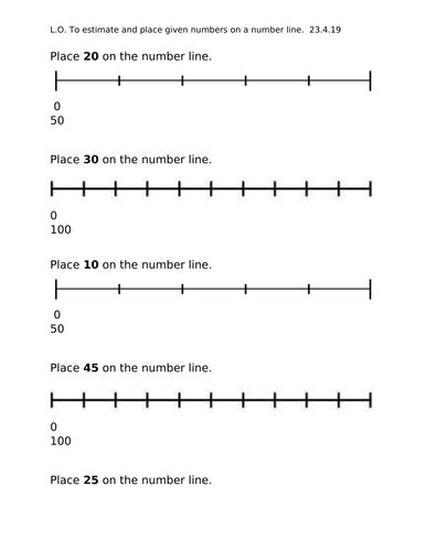 Year 2 Estimation Placing Numbers On A Number Estimating Numbers On A Number Line - Estimating Numbers On A Number Line