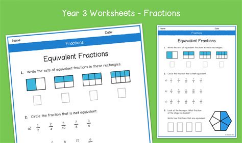 Year 3 Fractions Worksheet Primary Resource Ks2 Maths Fractions Homework Year 3 - Fractions Homework Year 3