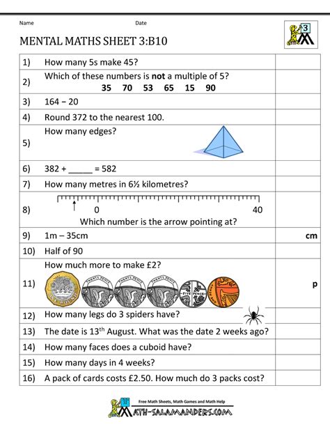 Year 3 Mental Maths Worksheets Maths Sheets For Year 3 - Maths Sheets For Year 3