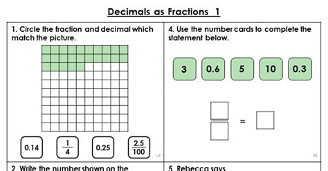 Year 5 Fractions Including Decimals And Percentages Fractions For Year 5 - Fractions For Year 5