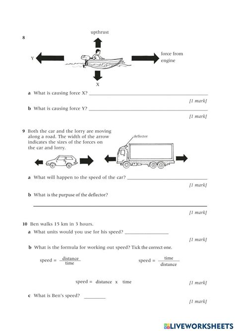 Year 7 Forces Unit Test