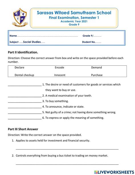 year 9 social studies test exam paper