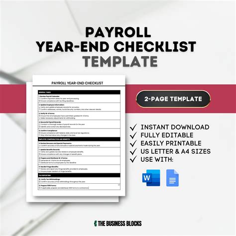 Year End Payroll Template