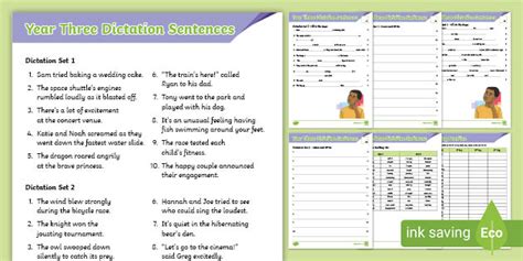 Year Three Dictation Sentences Assessment Pack Twinkl Dictation Words For Grade 3 - Dictation Words For Grade 3