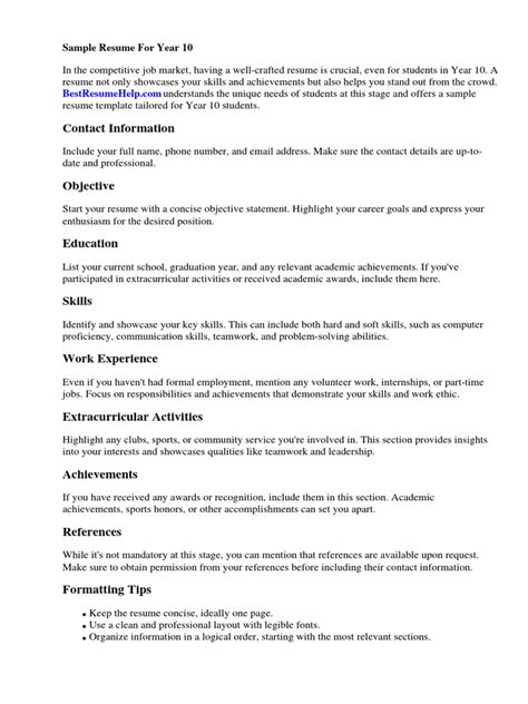 Read Year 10 Work Experience How To Find A Placement 