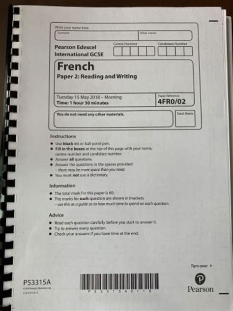 Read Online Year 9 French Exam Papers 