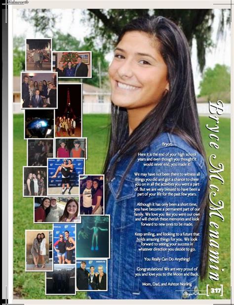 yearbook memorial page examples