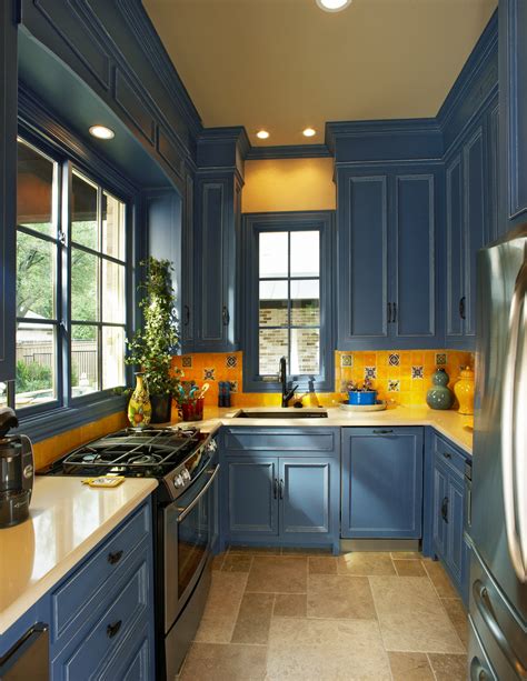 Yellow And Blue Kitchen Modern