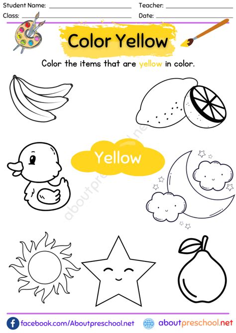 Yellow Archives About Preschool Yellow Worksheets For Preschool - Yellow Worksheets For Preschool